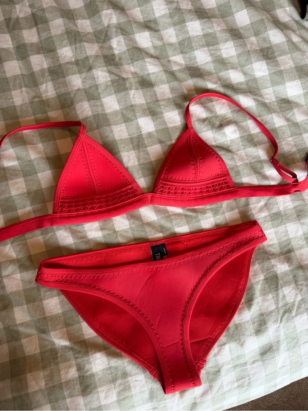triangl swimwear Red Triangle Bikini Set